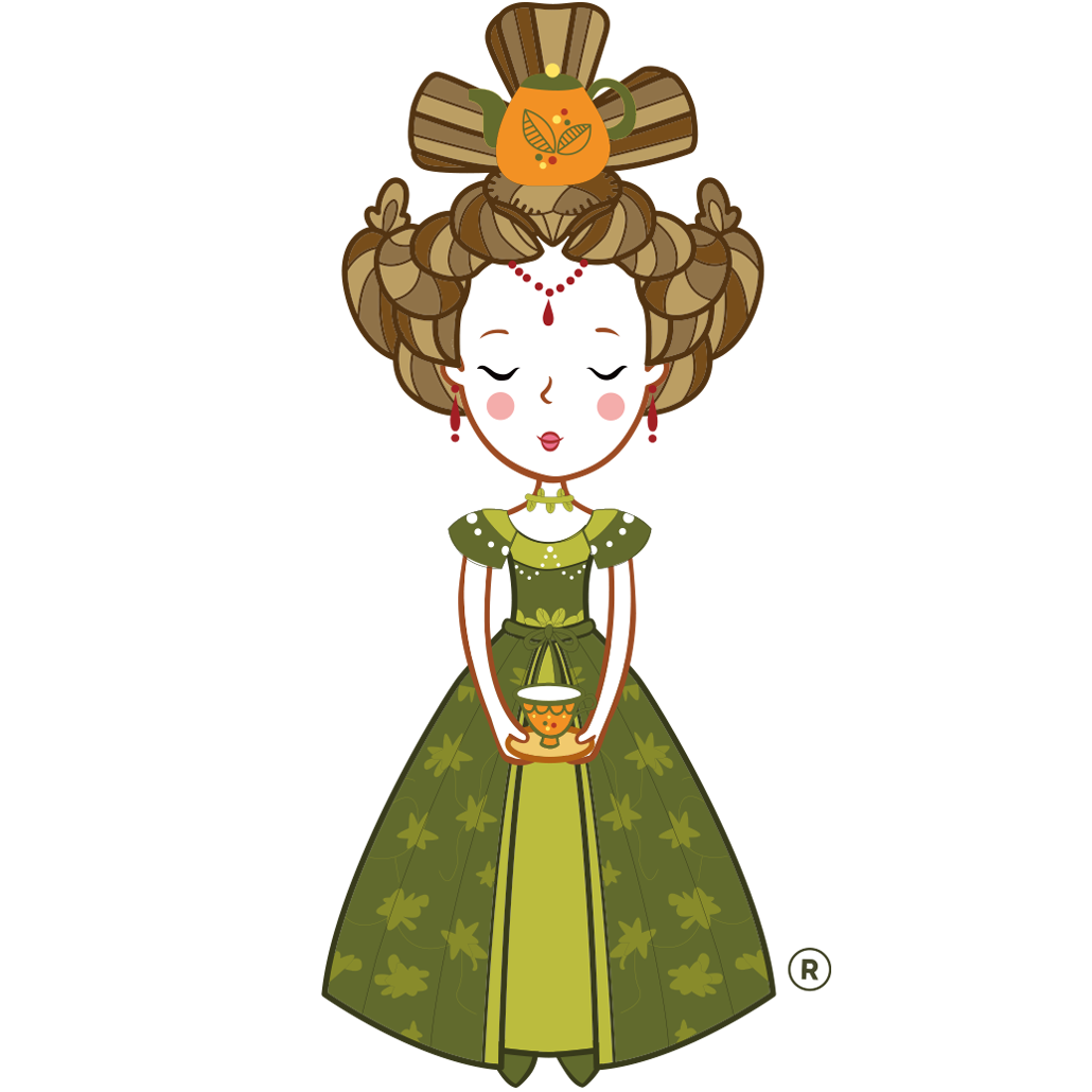 Green Tea tea lady illustration